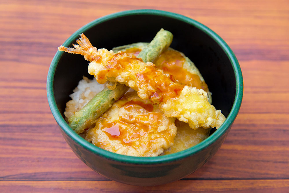 3種野菜とえびの天丼