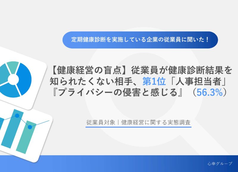 【健康経営の盲点】従業員が健康診断結果を知られたくない相手、第1位「人事担当者」 『プライバシーの侵害と感じる』（56.3%）　健康経営推進における情報管理の課題が浮き彫りにのアイキャッチ画像
