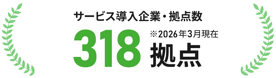 2025年度 サービス導入企業・拠点数 318拠点突破 ※2026年3月現在
