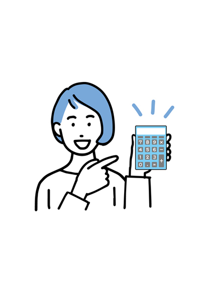 電卓を持つ女性
